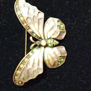 Signed Joan Rivers Vintage Butterfly Brooch